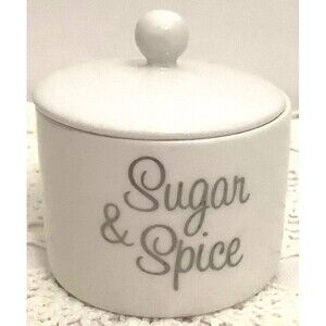 Kate Aspen Sugar/Trinket Dish with Lid “Sugar & Spice and Everything Nice”